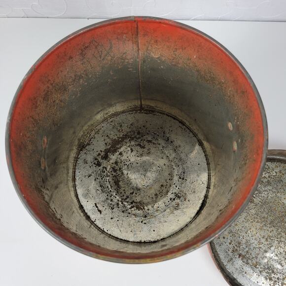 Vintage Keller-Charles Cardinal Bird Decorative Tin Bucket with Lid and Handle - Picture 4 of 16